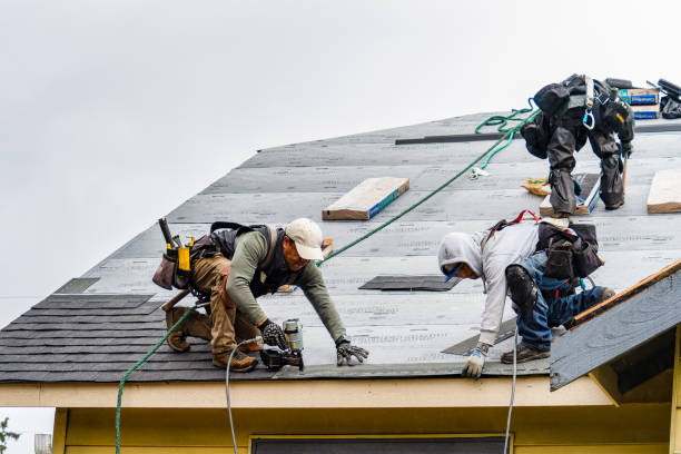 Professional Gutter Installation technician working in Chinquapin, NC
